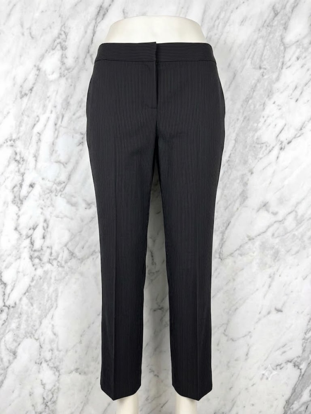 Elie Tahari Black Pinstripe Tailored Dress Pants Trousers Size 4